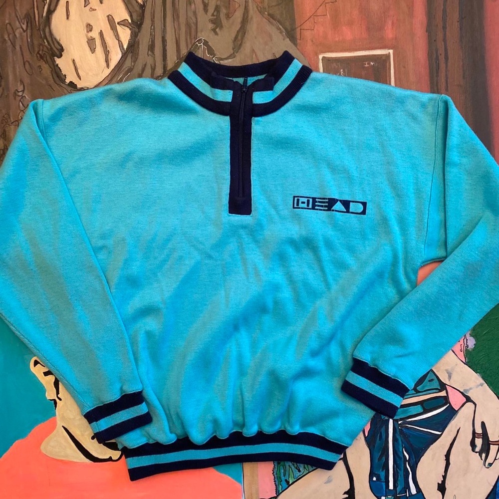 Vintage 80s 90s Head Sportswear Half Zip Pullover Sweater